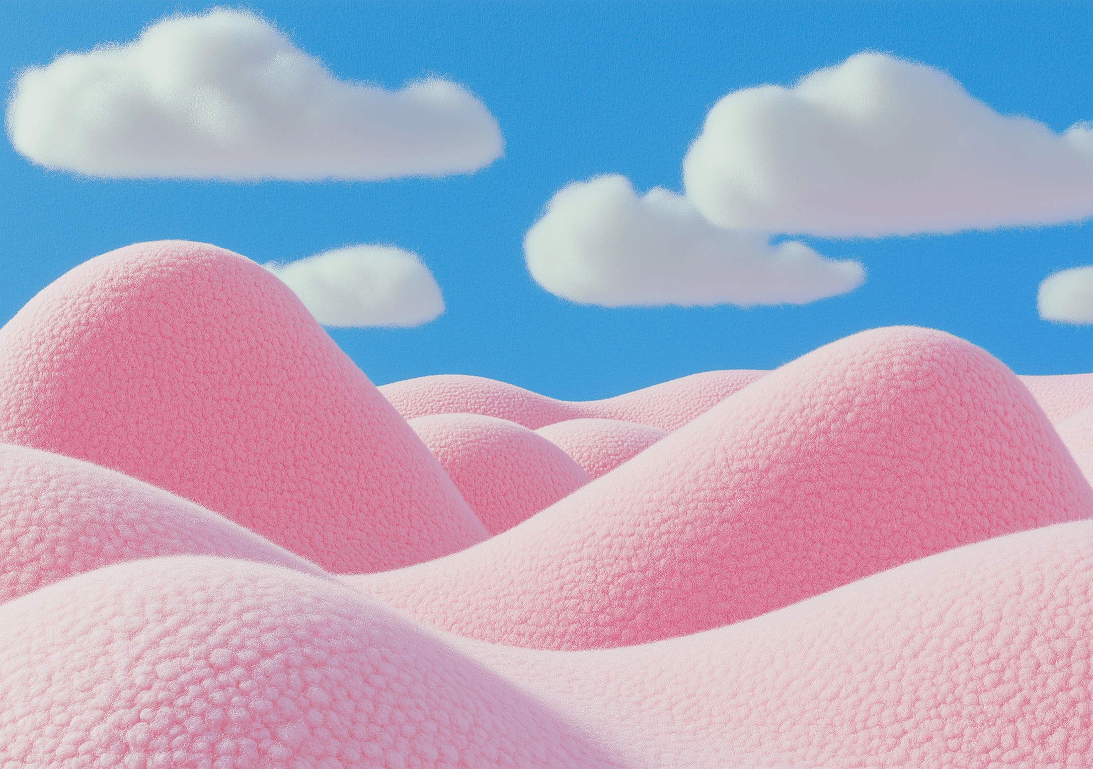 Pink dunes under a cerulean sky, the Liquid Dreams dreamscape